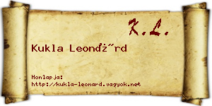 Kukla Leonárd névjegykártya