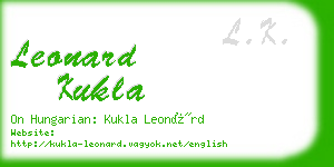 leonard kukla business card